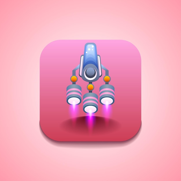 Vector abstract spaceship rocket logo vector icon symbol