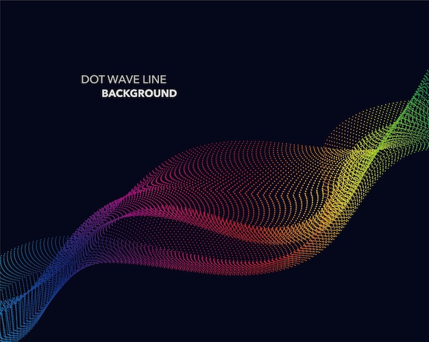 Абстрактная волна градиента спектра, пунктирная линия, футуристический стиль фона