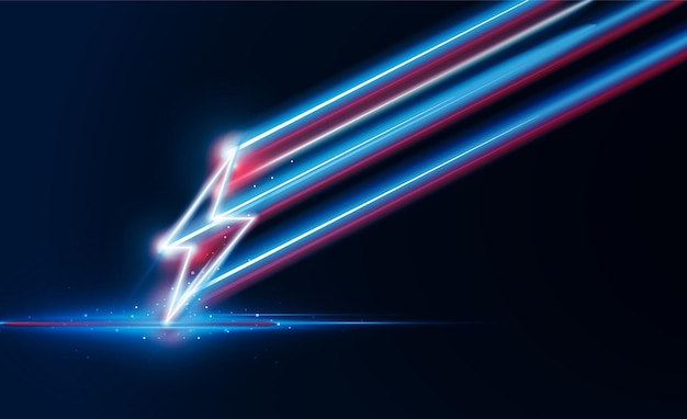 Abstract speed Lightning bolt out technology background Hitech communication concept innovation background vector design