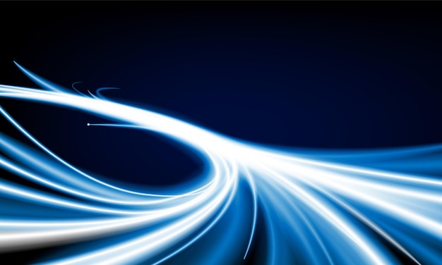 Абстрактный фон линии скорости с динамической сетью технологии оптоволоконного кабеля и векторным дизайном инновационного фона концепции электромобиля