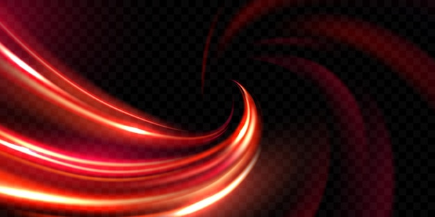 Abstract speed red line background poster with dynamic. light effect png. technology network Vector illustration.