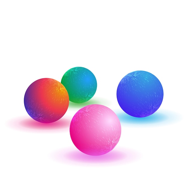 ベクトル 抽象的な球 輝くオーブ 光沢のあるカラフルな抽象的な球 テクノロジーの球