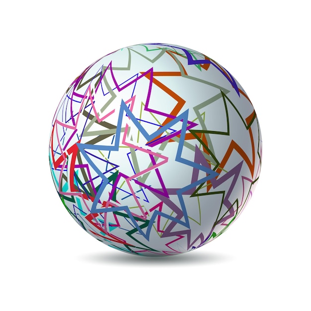 抽象的な3Dスフィア (ベクトルデザインの抽象的な 3D スフィア) に分離された球体から作られた抽象的な球体