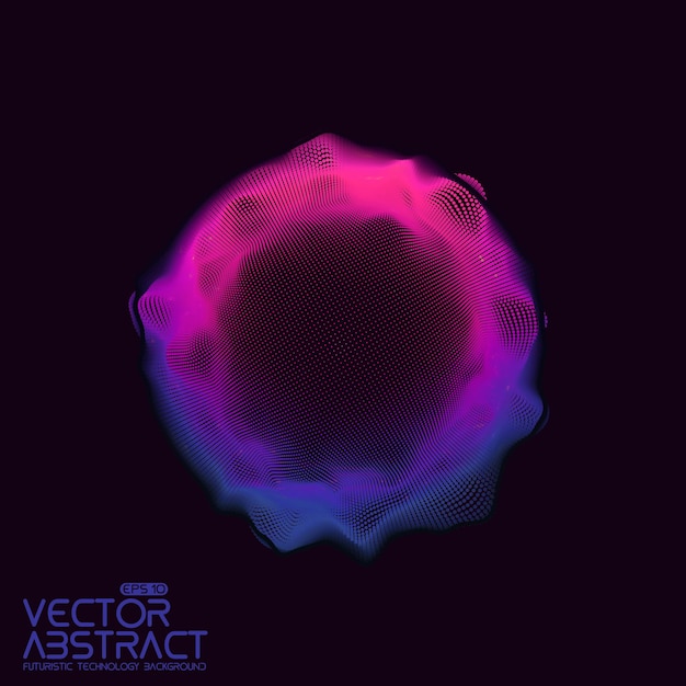 Vector abstract sphere of particles, points array. futuristic illustration. technology digital splash or explosion of data points.