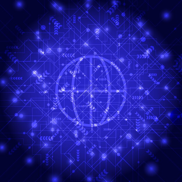 Abstract sphere shape of global network for the future background