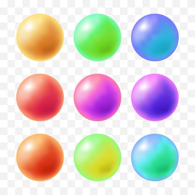 Abstract spheres vector realistic spheres collection (collezione di sfere realistiche vettoriali)