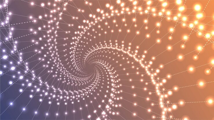 Vector abstract spiral neon lines background