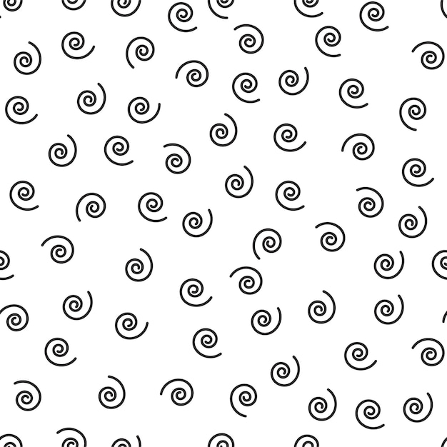 Abstract spiral pattern with hand drawn spirals Cute vector spiral pattern