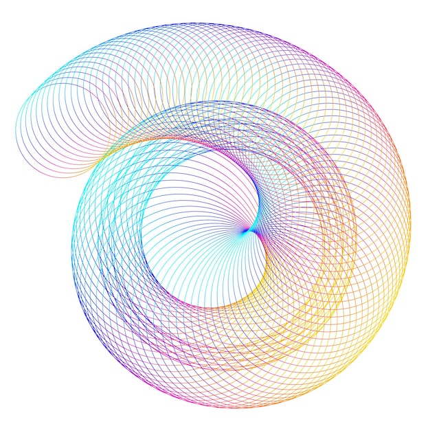 Вектор Абстрактный спиральный элемент радужного дизайна на белом фоне извилистых линий векторная иллюстрация eps 10 золотое сечение традиционных пропорций векторный icon спираль фибоначчи для элегантной визитной карточки