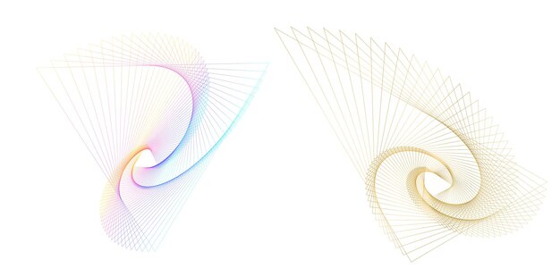 Вектор Абстрактный спиральный элемент радужного дизайна на белом фоне извилистых линий векторная иллюстрация eps 10 золотое сечение традиционных пропорций векторный icon спираль фибоначчи для элегантной визитной карточки