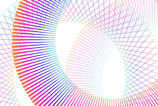 Elemento di disegno arcobaleno a spirale astratto su sfondo bianco di linee di torsione illustrazione vettoriale eps 10 onde colorate con linee create utilizzando i modelli di strumenti di fusione per presentazioni multiuso