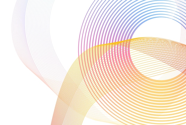 Абстрактный спиральный элемент дизайна радуги на белом фоне извилистых линий Векторная иллюстрация eps 10 Красочные волны с линиями, созданными с использованием шаблонов Blend Tool для многоцелевой презентации