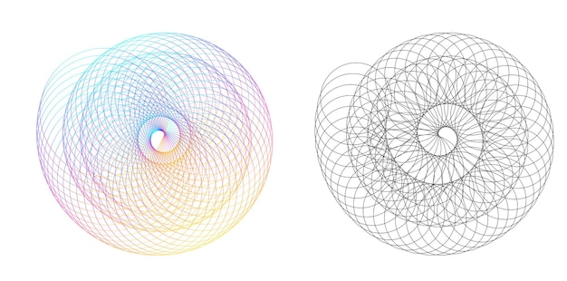 abstract spiral rainbow design element on white background of twist lines vector illustration eps 10 golden ratio traditional proportions vector icon fibonacci spiral for elegant business card