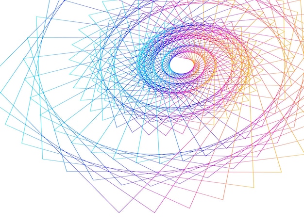 Vettore elemento di design arcobaleno a spirale astratta su sfondo bianco di linee di torsione illustrazione vettoriale eps 10 proporzioni tradizionali icona vettore rapporto aureo spirale di fibonacci per biglietto da visita elegante