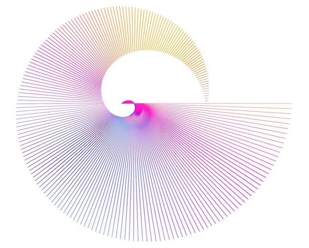 ツイストラインの白い背景に抽象的なスパイラルレインボーデザイン要素ベクトル図eps10黄金比伝統的なプロポーションベクトルアイコンエレガントな名刺のフィボナッチスパイラル