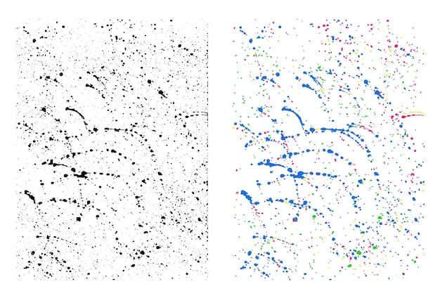 추상적인 스플래시 배경 검은색과 즐거운 색상 스프래시 컬러 잉크 재미 스텐실 질감 순진
