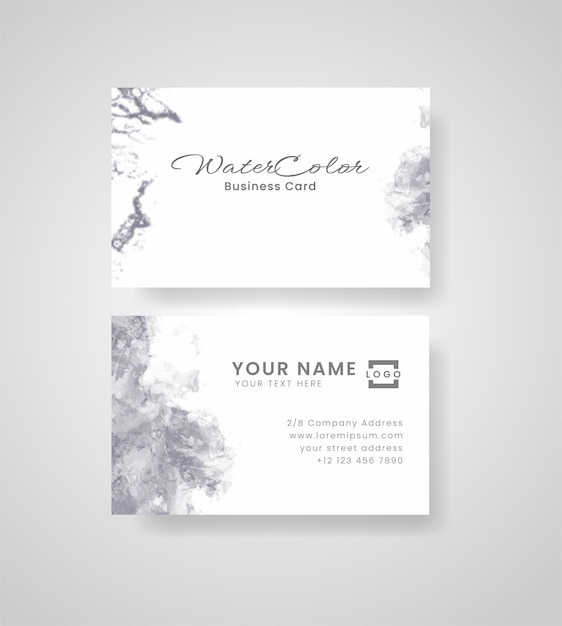 Abstract splashed watercolor business card