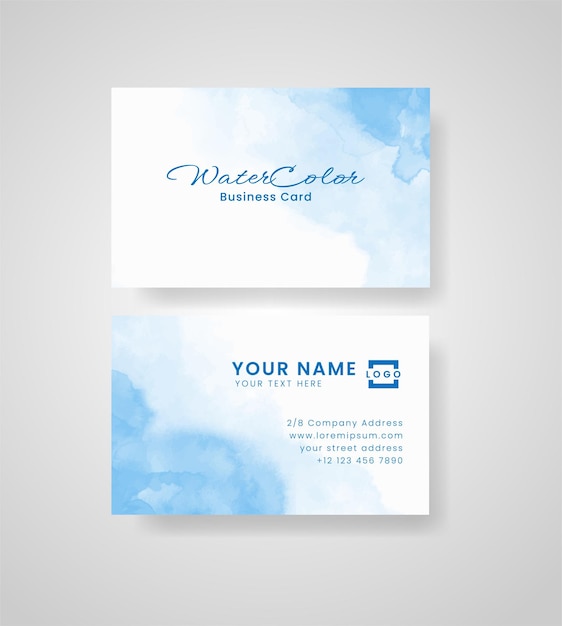 Vector abstract splashed watercolor business card