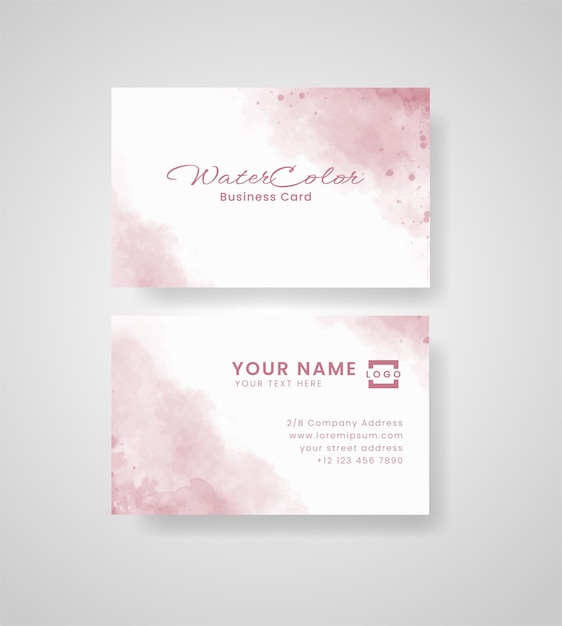 Abstract splashed watercolor business card