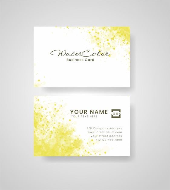 Abstract splashed watercolor business card