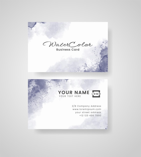 Vector abstract splashed watercolor business card