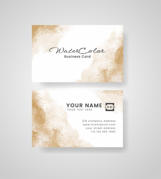 Abstract splashed watercolor business card