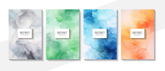 Abstract splashed watercolor textured background Background set