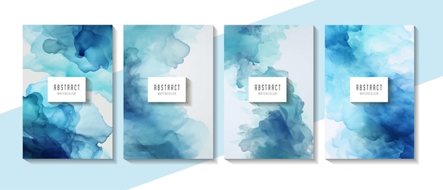 Abstract splashed watercolor textured background Background set