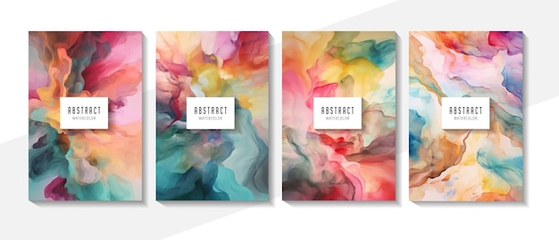 Abstract splashed watercolor textured background Background set