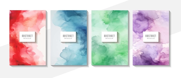 Abstract splashed watercolor textured background background set