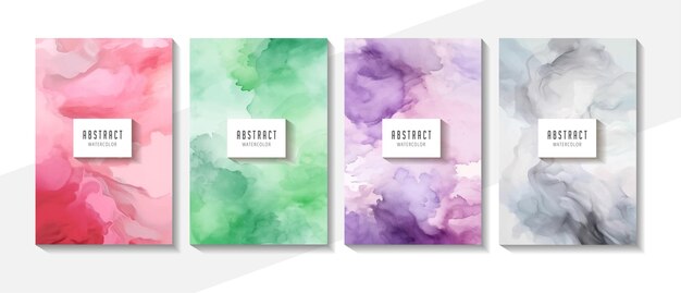 Abstract splashed watercolor textured background Background set