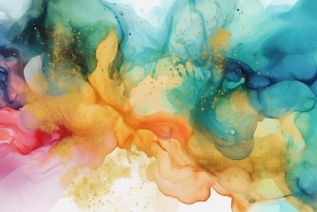 Vector abstract splashed watercolor textured background multicolored watercolor background