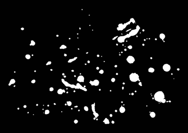 Vector abstract splashes of white color on a black background