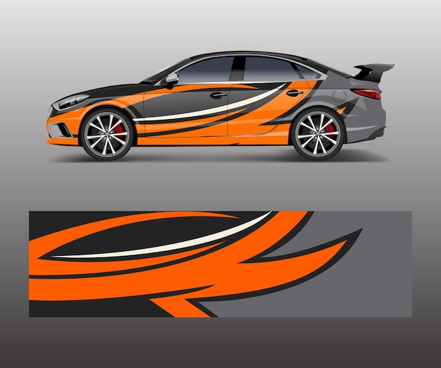 Abstract Sport racing car wrap decal and sticker design vector eps10 format