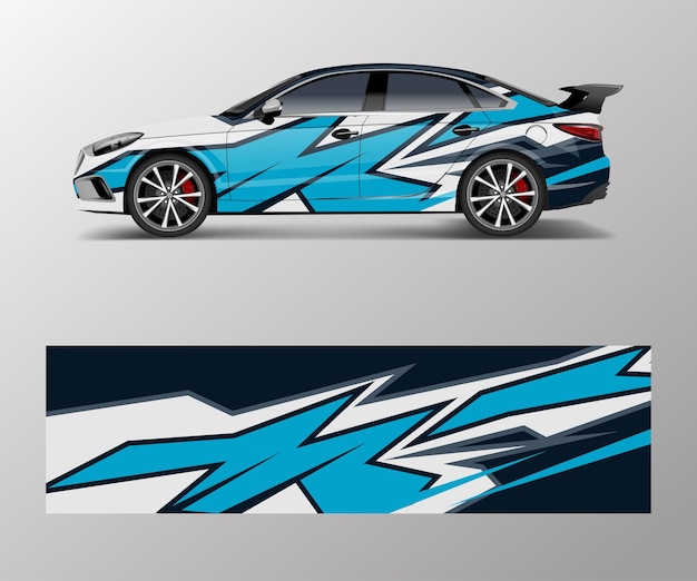 Abstract Sport racing car wrap decal and sticker design vector eps10 format