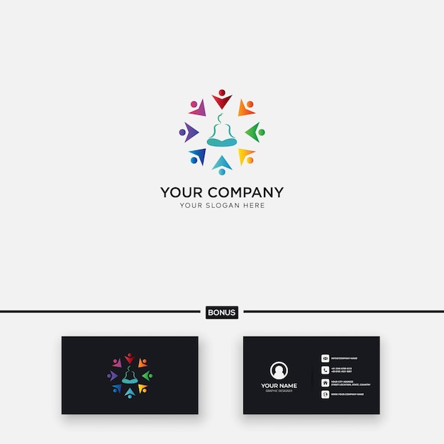 Abstract sport yoga simple logo design health modern