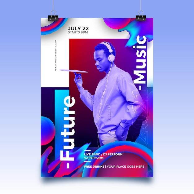 abstract sporting event poster template for 2021 with photo