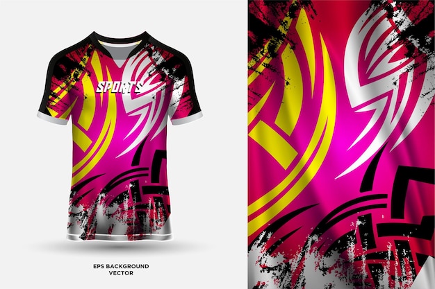 Abstract sports jersey design template mockup vector