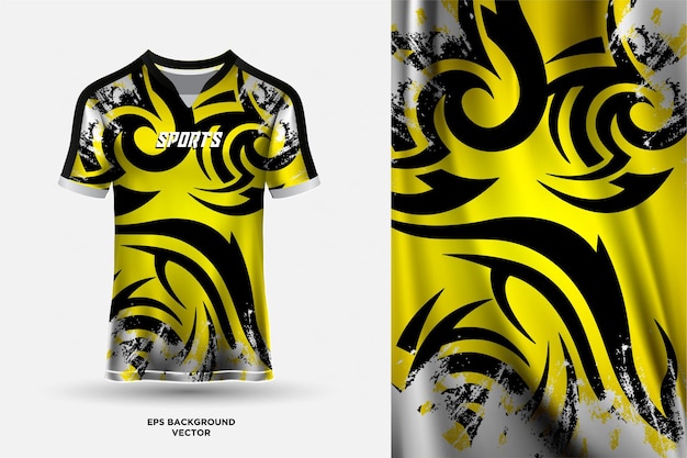 Abstract sports jersey design template mockup vector