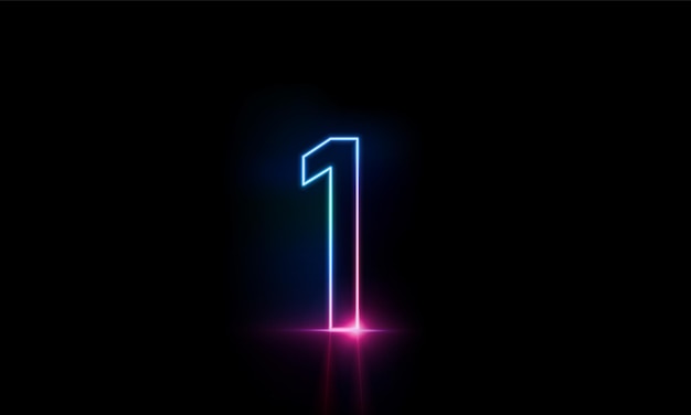 abstract sports light out technology and with number one glowing in the dark pink blue neon light hitech communication concept innovation background vector design