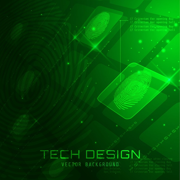 抽象的なスクエアバイオメトリック指紋技術の背景図