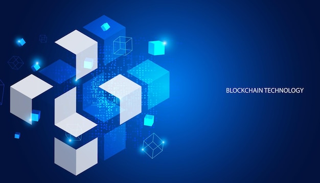 Abstract Square Box Concept Digitale Technologie Futuristisch Modern Cryptocurrency Blockchain