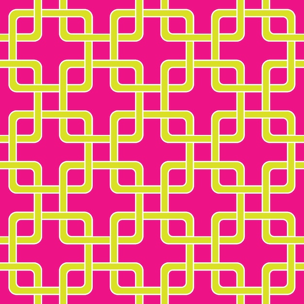 Abstract Square Chains Tile Style Art Deco Geometric Seamless Pattern Trendy Fashion Colors