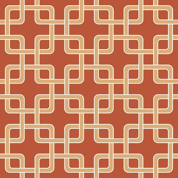 Abstract Square Chains Tile Style Art Deco Geometric Seamless Pattern Trendy Fashion Colors