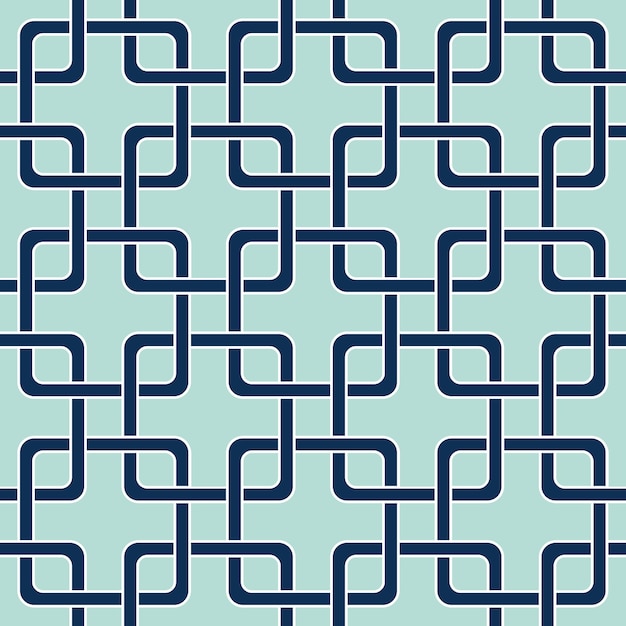 Abstract Square Chains Tile Style Art Deco Geometric Seamless Pattern Trendy Fashion Colors