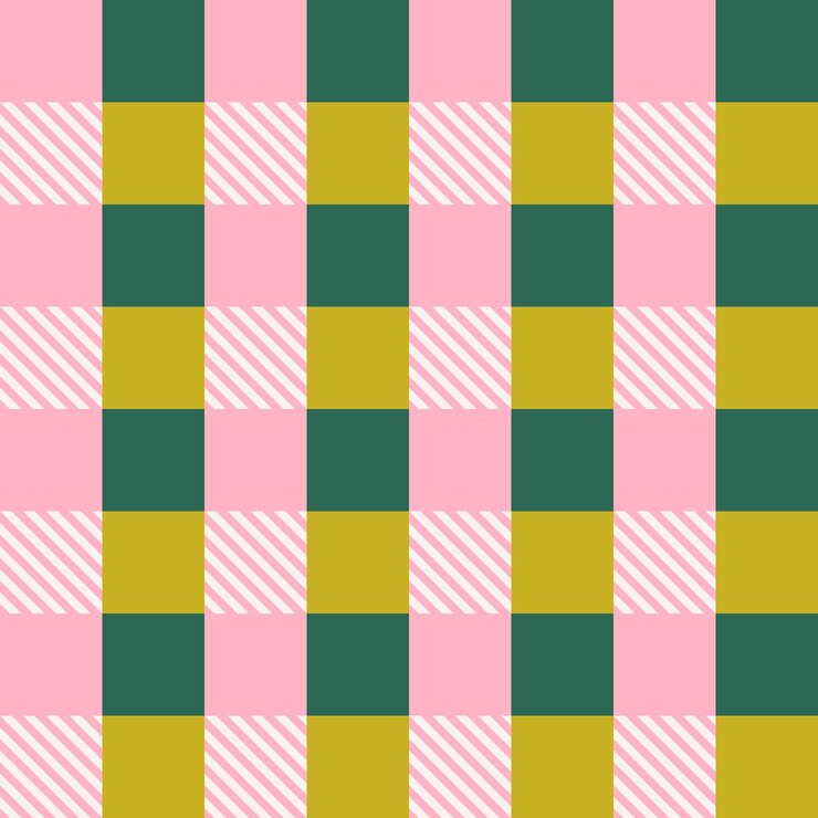 Vector abstract square geometric seamless pattern mosaic grid style background tartanstyle print