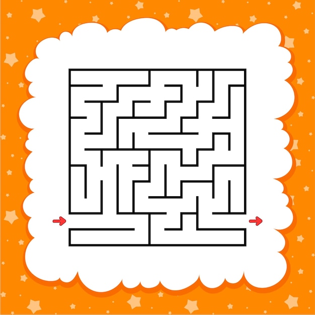 Abstract square maze Game for kids Puzzle for children Labyrinth conundrum Find the right path