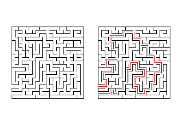 抽象的な正方形の迷路。