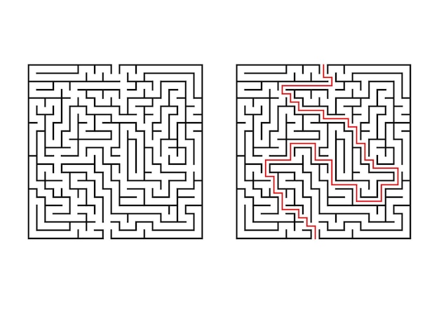 抽象的な正方形の迷路。