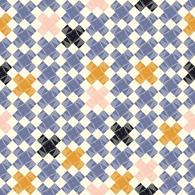 Abstract square seamless pattern background with different shapes with textures